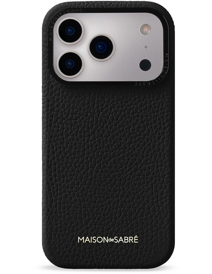 Leather Phone Case iPhone 18 Pro in Black Caviar image 1