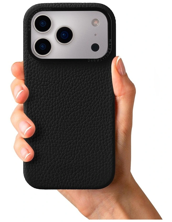 Leather Phone Case iPhone 18 Pro in Black Caviar image 2