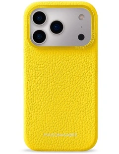 Leather Phone Case iPhone 18 Pro in Daisy Yellow