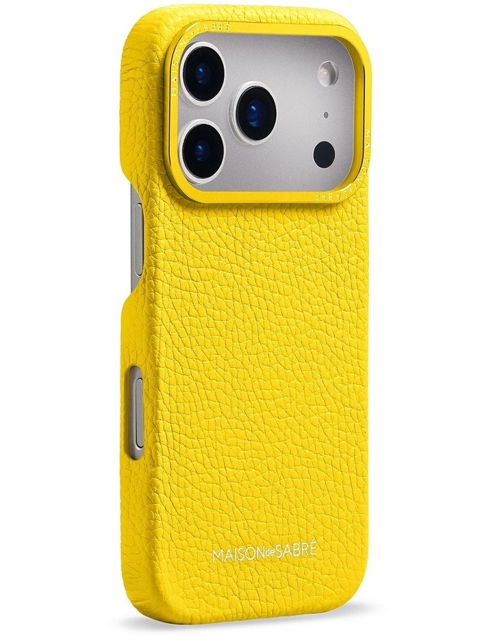 Leather Phone Case iPhone 18 Pro in Daisy Yellow image 3