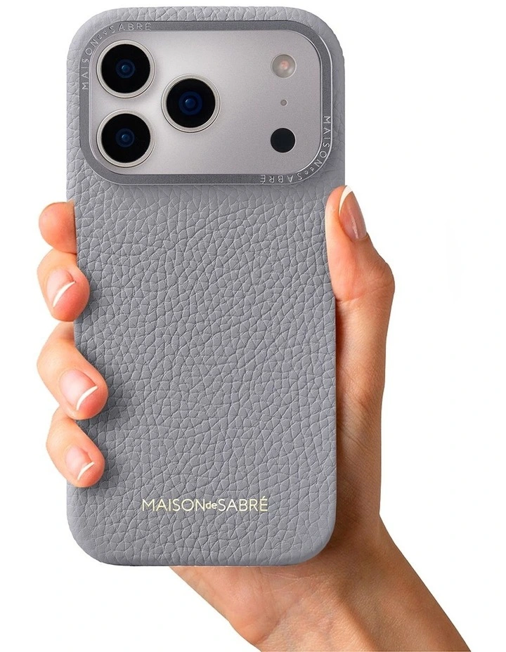 Leather Phone Case iPhone 17 Pro in Dove Grey image 2