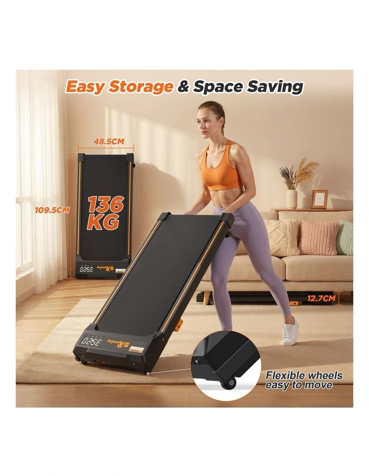 Walking Pad Treadmill for Home - Under Desk Portable Mini Compact Walk Pads for Small Space, Black image 4