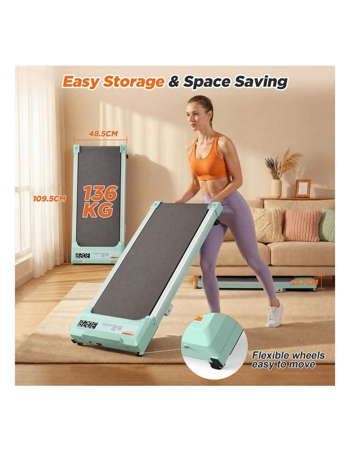 Walking Pad Treadmill for Home - Under Desk Portable Mini Compact Walk Pads for Small Space, Green image 4