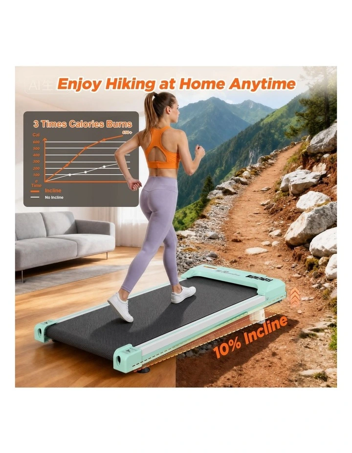 Walking Pad Treadmill for Home - Under Desk Portable Mini Compact Walk Pads for Small Space, Green image 6