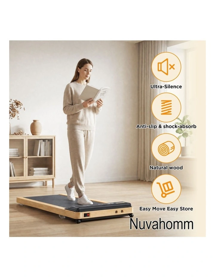 Wooden Walking Pad for Home, Under Desk Treadmills Portable Mini Compact Walk Pads for Small Space image 3