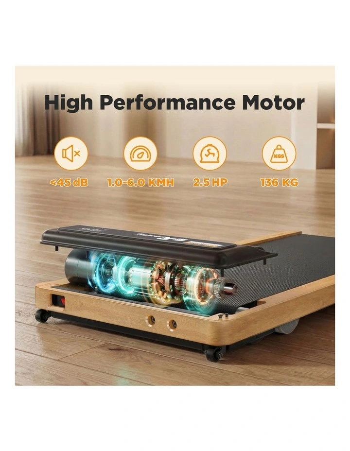 Wooden Walking Pad for Home, Under Desk Treadmills Portable Mini Compact Walk Pads for Small Space image 5