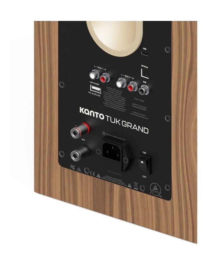 Kanto TUK Grand (2nd Gen) 320W Powered Speaker System - Matte Walnut/Rose Gold image 3