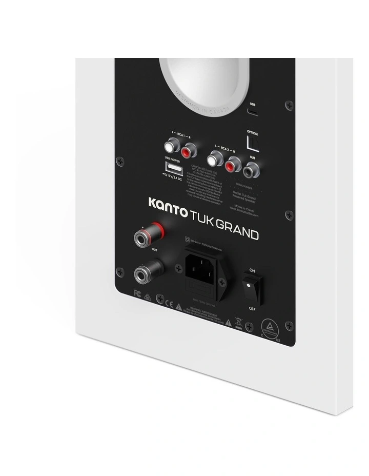 Kanto TUK Grand (2nd Gen) 320W Powered Speaker System - Matte White/Aluminium image 3