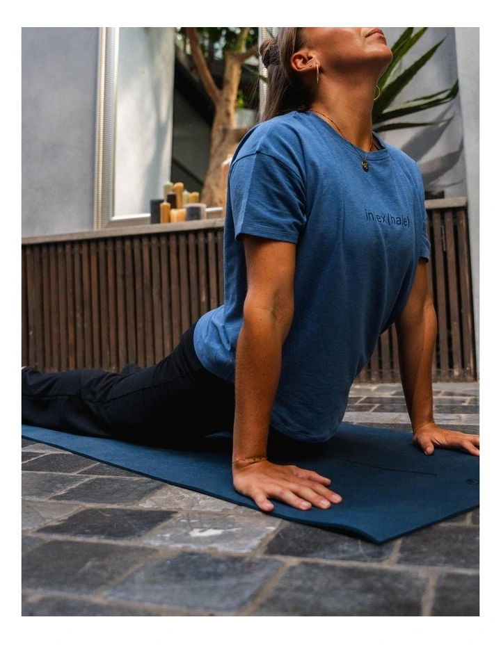 Decathlon - Beginner Yoga Mat 180 cm x 58 cm x 5 mm - Dark Blue image 2