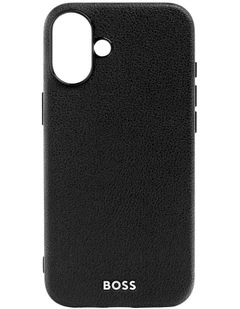 BOSS iPhone 16 Plus Grained Black Case