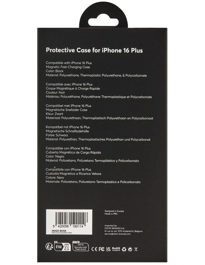 BOSS iPhone 16 Plus Grained Black Case image 4