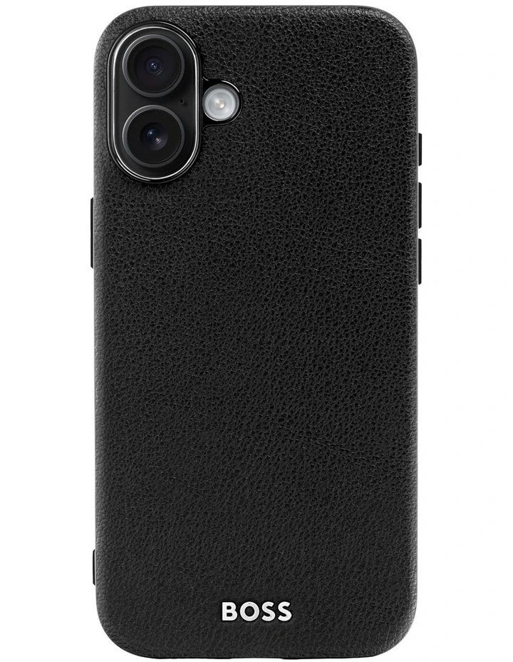 BOSS iPhone 16 Plus Grained Black Case image 6