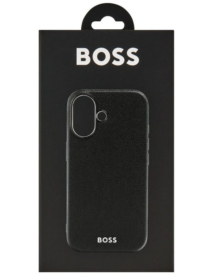 BOSS iPhone 16 Grained Black Case image 4