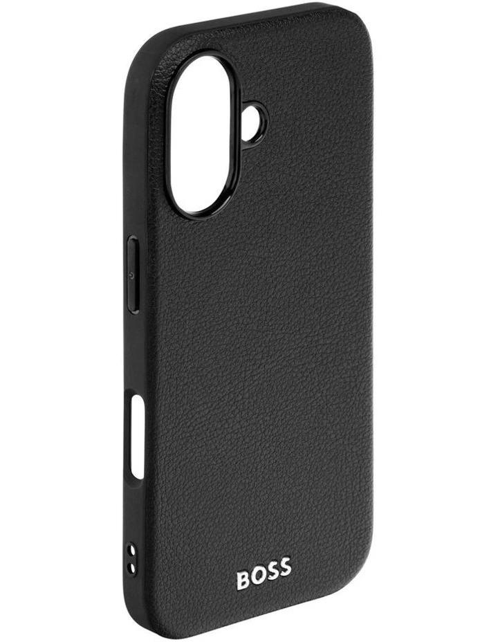 BOSS iPhone 16 Grained Black Case image 5