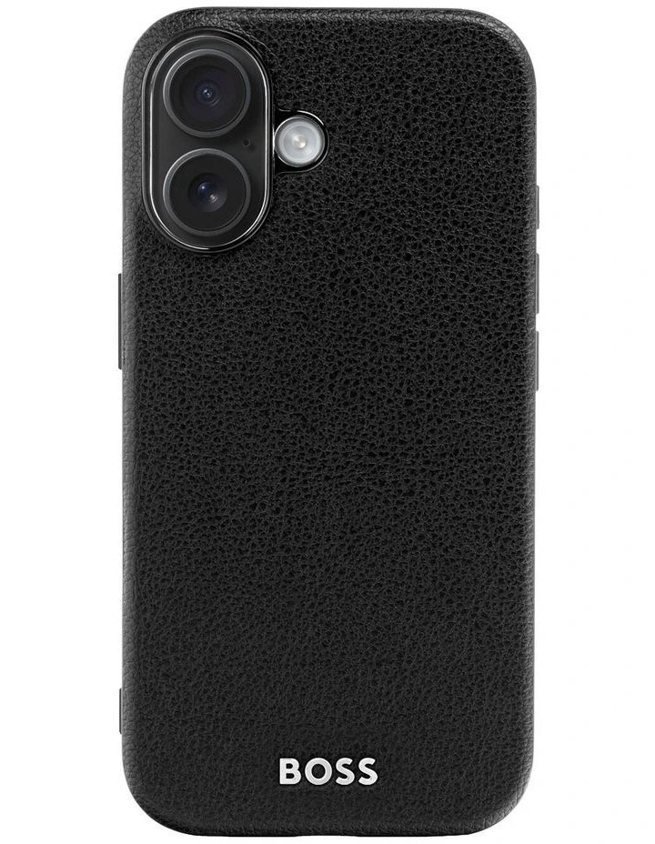 BOSS iPhone 16 Grained Black Case image 6