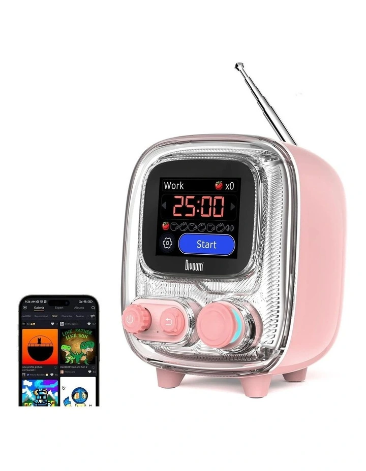 Divoom Tiivoo-2 Photo Album & Lyrics Speaker - Pink image 2