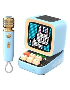 Divoom Ditoo-Mic Mini Karaoke Machine Pixel Art Bluetooth Speaker - Blue