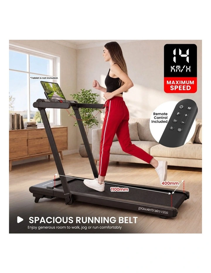 Powertrain V200 3.0HP 2-in-1 Foldable Electric Walking Pad 14kph Under Desk Running Machine Home Gym image 4