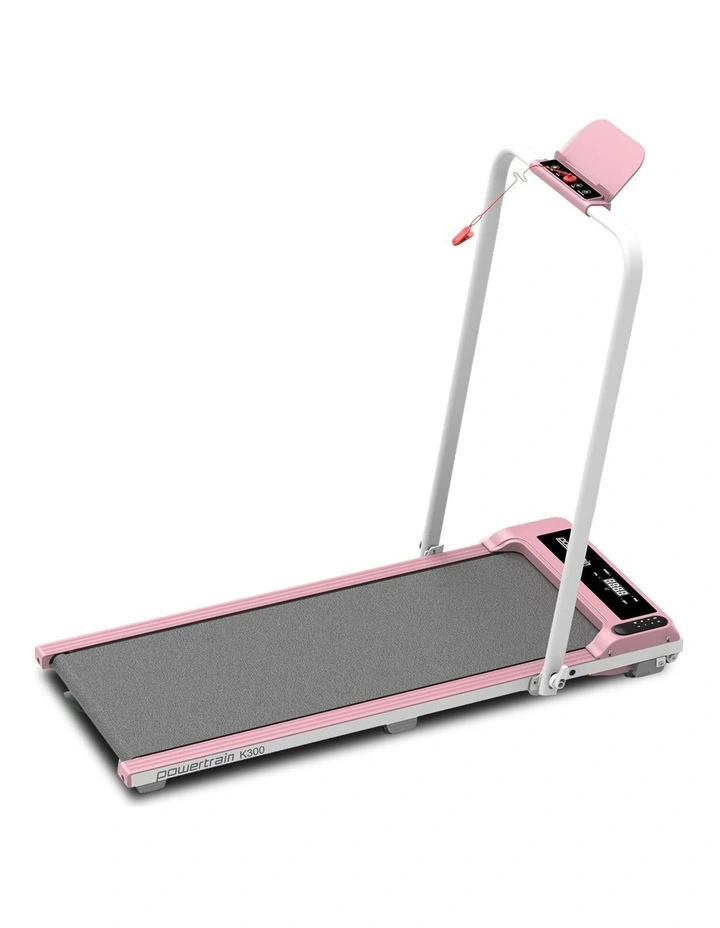 Powertrain K300 Pink Foldable 2-in-1 Under Desk Walking Pad Treadmill 1.5HP 10km/h Incline Home image 1