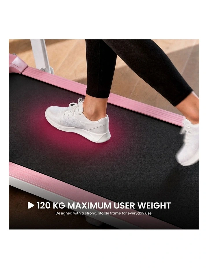 Powertrain K300 Pink Foldable 2-in-1 Under Desk Walking Pad Treadmill 1.5HP 10km/h Incline Home image 4
