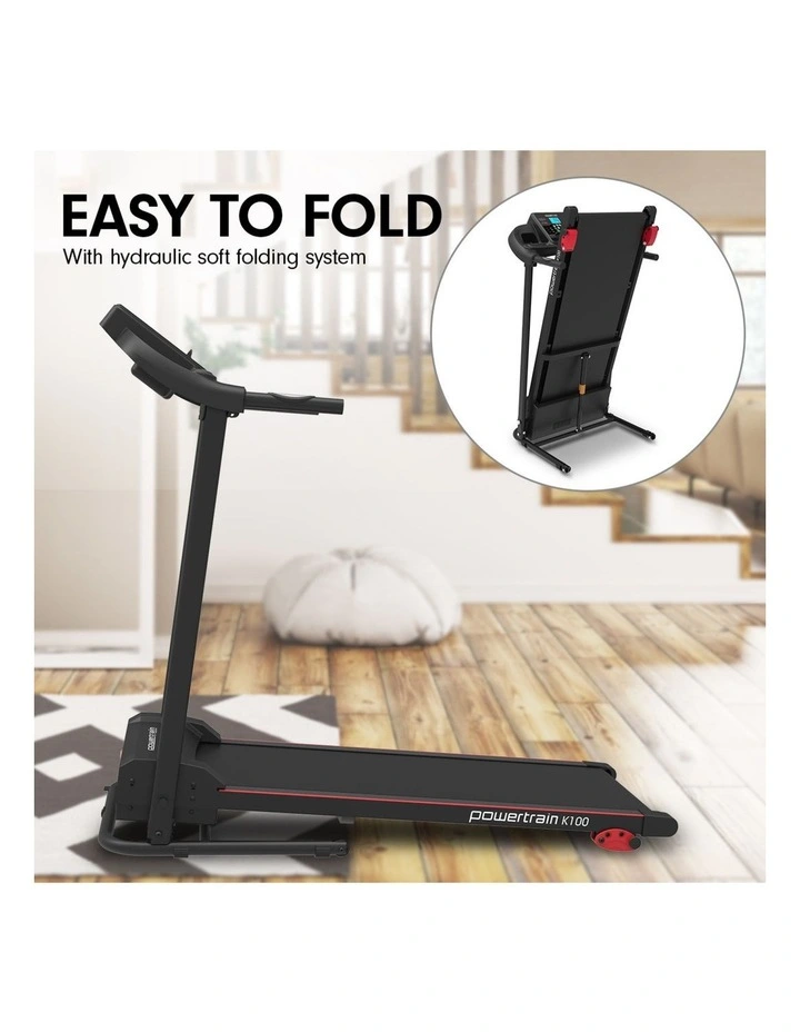 Powertrain K100 Foldable Electric Treadmill 1100W Home Gym Cardio Running Walking Machine with image 4