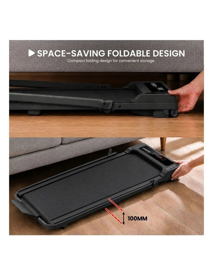 Powertrain K300 Black Foldable 2-in-1 Under Desk Walking Pad Treadmill 1.5HP 10km/h Incline Home image 6