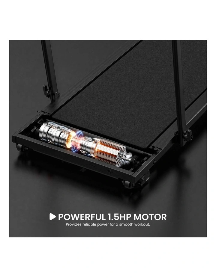 Powertrain K300 Black Foldable 2-in-1 Under Desk Walking Pad Treadmill 1.5HP 10km/h Incline Home image 7