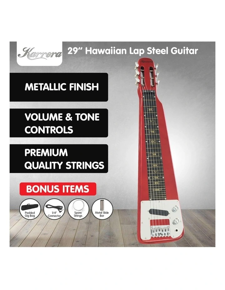 Karrera 6-String Steel Lap Guitar - Metallic Red image 2