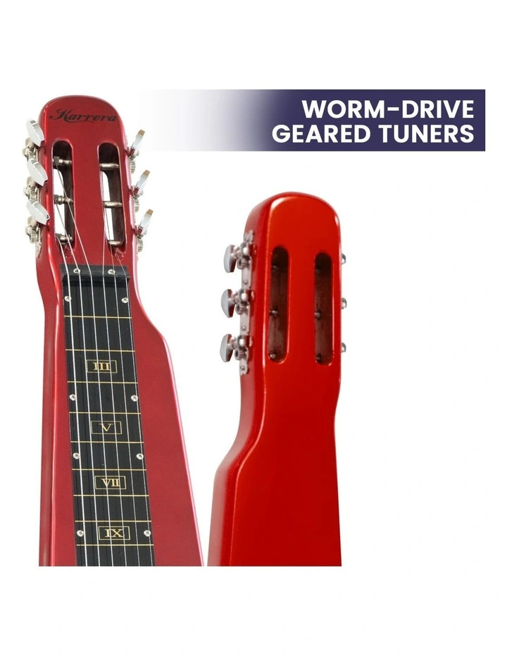 Karrera 6-String Steel Lap Guitar - Metallic Red image 3