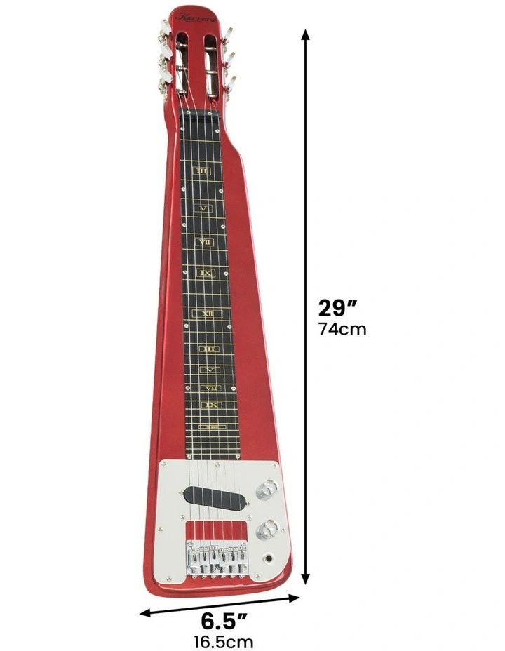 Karrera 6-String Steel Lap Guitar - Metallic Red image 7