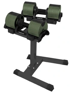 Powertrain 72kg Adjustable Dumbbells Pair with Stand 4-36kg Quick Dial Weight Set for Home Gym