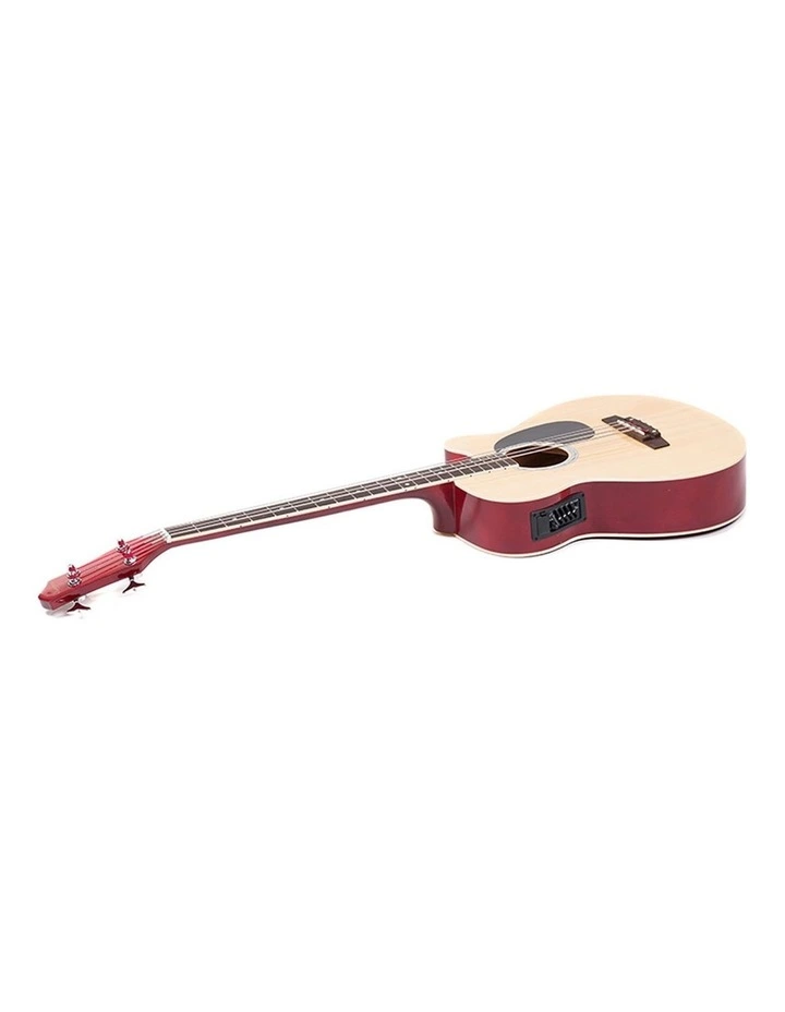 Karrera 4 String Acoustic Bass Guitar Electric Pickup 5 Band Equaliser Natural image 2