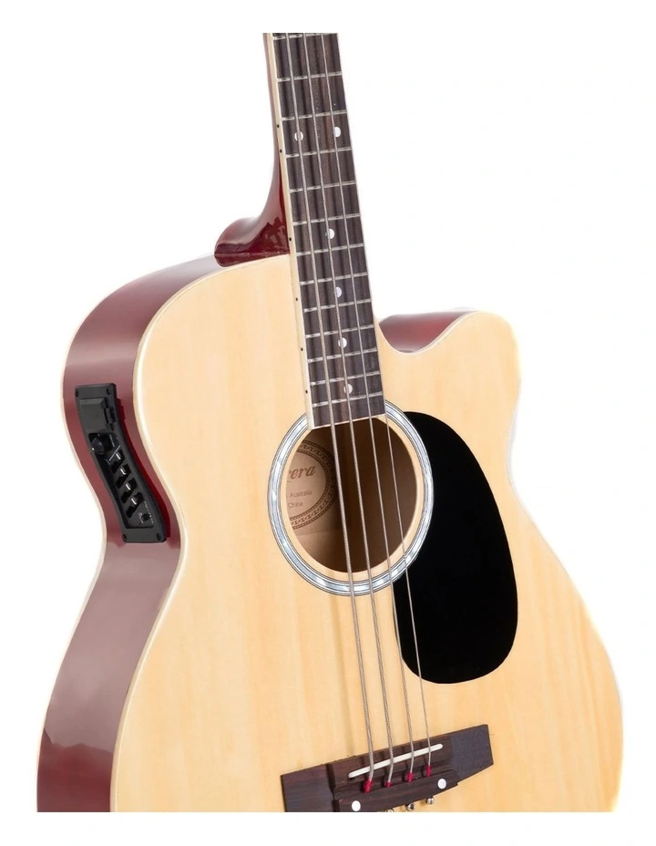 Karrera 4 String Acoustic Bass Guitar Electric Pickup 5 Band Equaliser Natural image 4