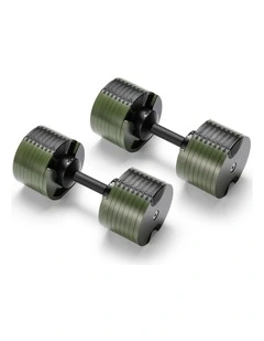 Powertrain Eon 72kg Adjustable Dumbbells Pair 4-36kg Quick Dial Cast Iron Weight Set for Home Gym