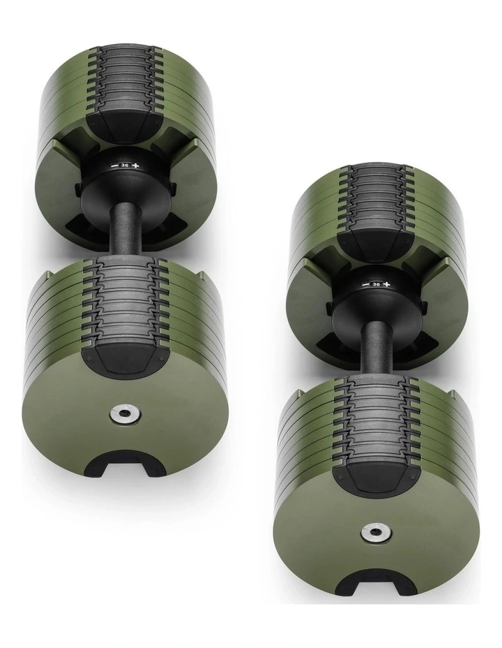 Powertrain Eon 72kg Adjustable Dumbbells Pair 4-36kg Quick Dial Cast Iron Weight Set for Home Gym image 5