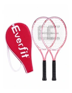 Everfit 23 Inch Tennis Racket Set of 2 Pack Lightweight Cushioned Grip Pink