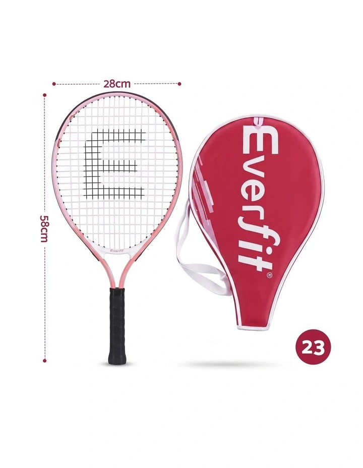 Everfit 23 Inch Tennis Racket Set of 2 Pack Lightweight Cushioned Grip Pink image 2