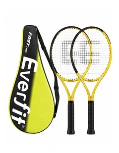Everfit 27 Inch Tennis Racket Set of 2 Pack 27 Inch Lightweight Cushioned Grip Gold