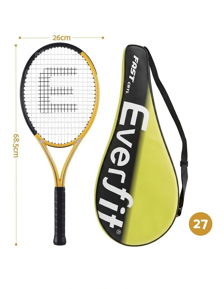 Everfit 27 Inch Tennis Racket Set of 2 Pack 27 Inch Lightweight Cushioned Grip Gold image 2