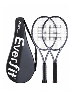 Everfit Tennis Racket Set 2 Pack 27 Inch Lightweight Cushioned Grip for Adults Black