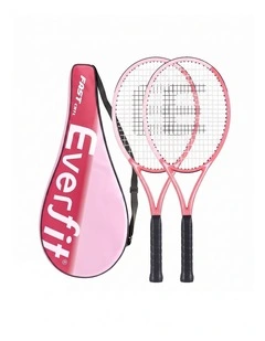 Everfit Tennis Racket Set 2 Pack 27 Inch Lightweight Cushioned Grip for Adults Pink