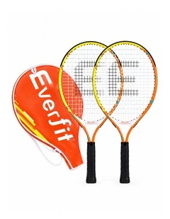 Everfit 23 Inch Tennis Racket Set of 2 Pack Lightweight Cushioned Grip Orange