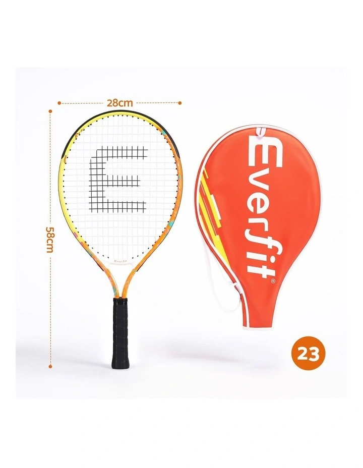Everfit 23 Inch Tennis Racket Set of 2 Pack Lightweight Cushioned Grip Orange image 2