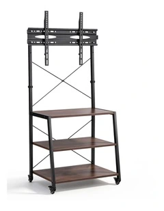 Artiss Mobile TV Stand 32-65 Inch TVs Mount 50kg with 3 MDF Shelves Lockable Wheels Adjustable Feet