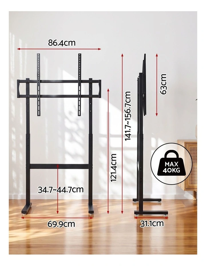 Artiss Universal Floor TV Stand for 32-100 Inch Screens Heavy Duty 40kg Capacity image 2