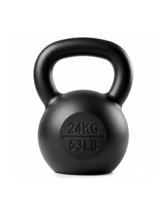 Everfit 24kg Cast Iron Kettlebell Powder Coating Flat Bottom Home Gym