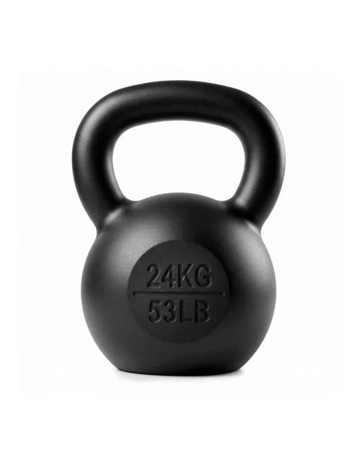 Everfit 24kg Cast Iron Kettlebell Powder Coating Flat Bottom Home Gym image 1
