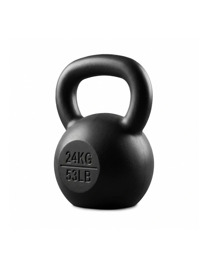 Everfit 24kg Cast Iron Kettlebell Powder Coating Flat Bottom Home Gym image 3