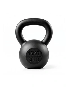 Everfit 16kg Cast Iron Kettlebell Powder Coating Flat Bottom Home Gym