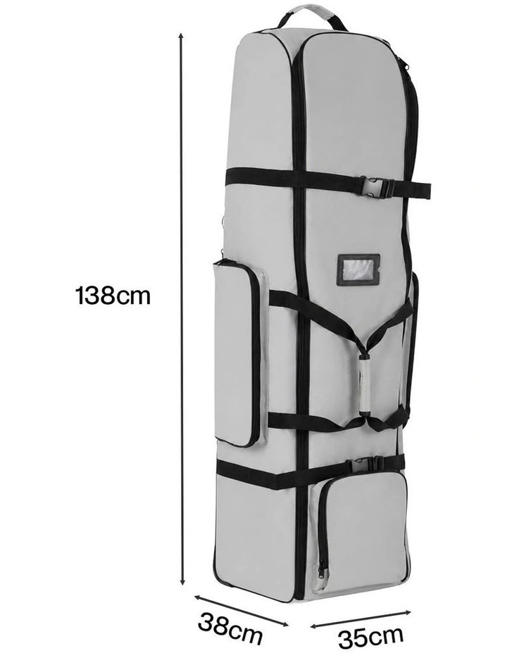 Centra Golf Travel Bag Padded Reinforced Wheels 900D Oxford for Airline,Grey image 2